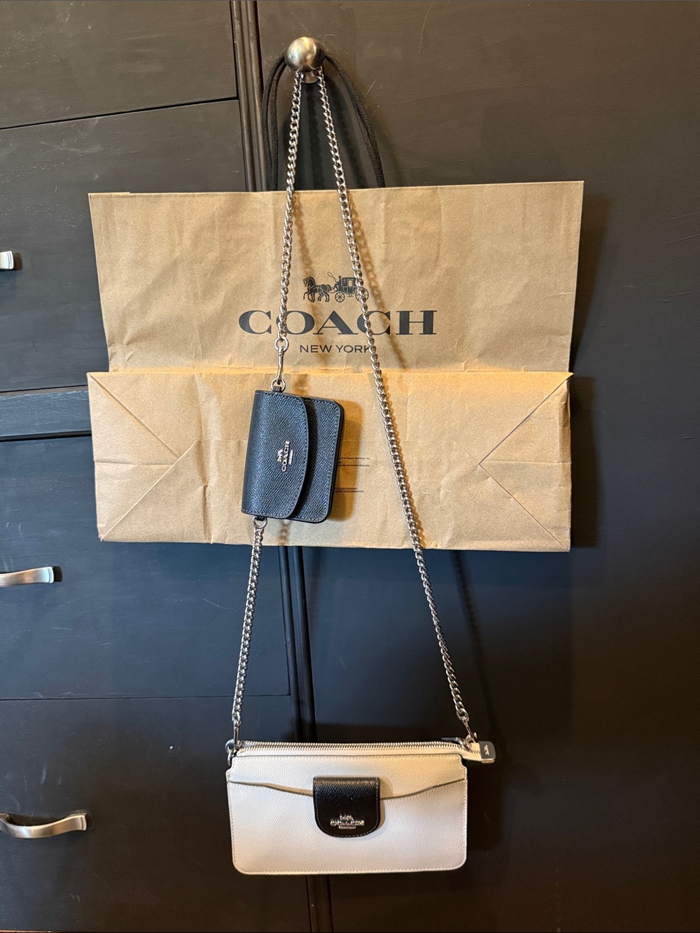 Coach Two-Tone Crossbody Bag — White & Black - Picture 4 of 8